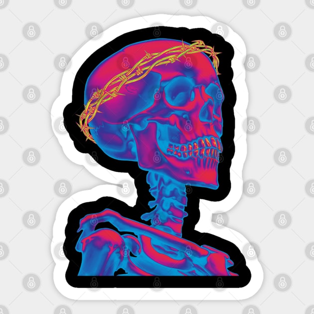 Human Skull V4 ALT1 Sticker by Crude Casey